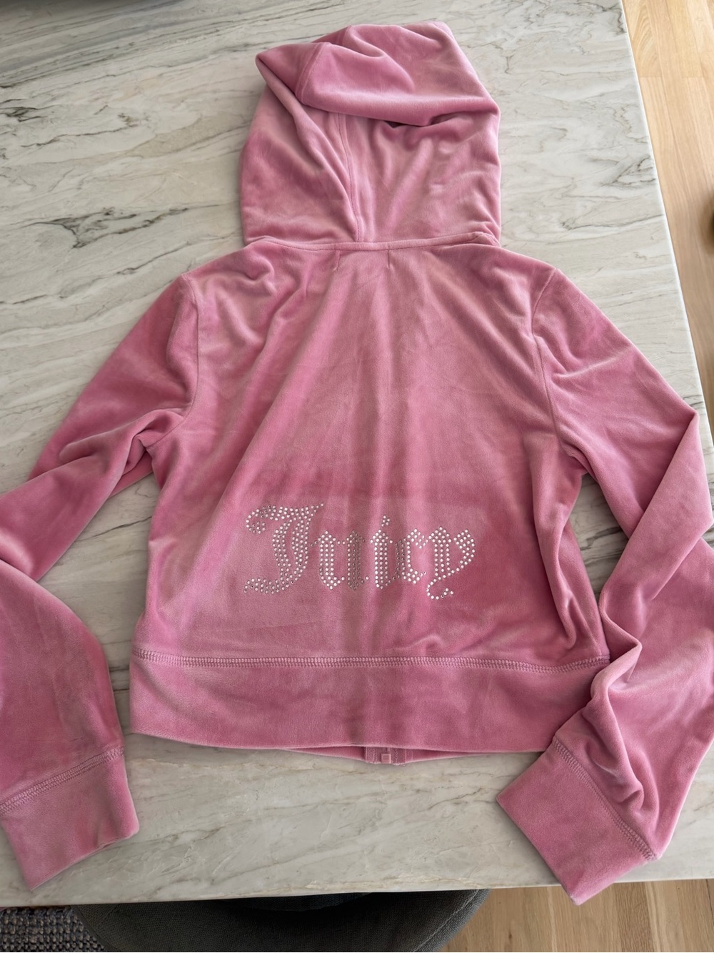Juicy Couture OG Luxe Pink Velour Rhinestone Logo Tracksuit Set - Picture 7 of 12